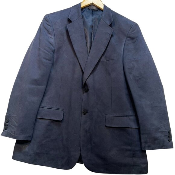 Jeffrey Banks Men's Supra Suede Sport Coat Suit Jacket Long Sleeve Size 42 Blue - Picture 1 of 13